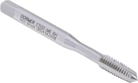 Produktfoto 1 von Dormer Gewindebohrer HSS Maschinen, Metrisch Gerade Nut, Rechtsgewinde, 1-teilig M6