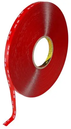 Produktfoto 1 von 3M 4910F VHB Polyethylenfolie Schaumstoff-Klebeband, Rot, Stärke 1 mm, 12mm x 33 m