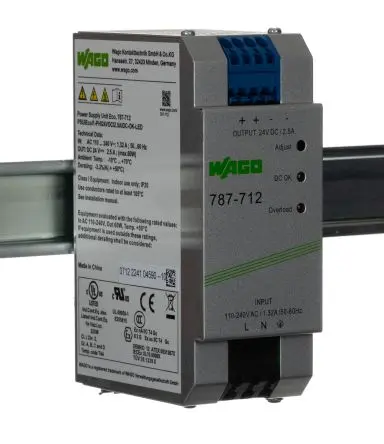 Produktfoto 1 von WAGO 787 DIN-Schienen Netzteil Geschalteter Modus 230V ac/dc Wechselstrom/Gleichstrom / 2.5 A 24V dc DC 60 W