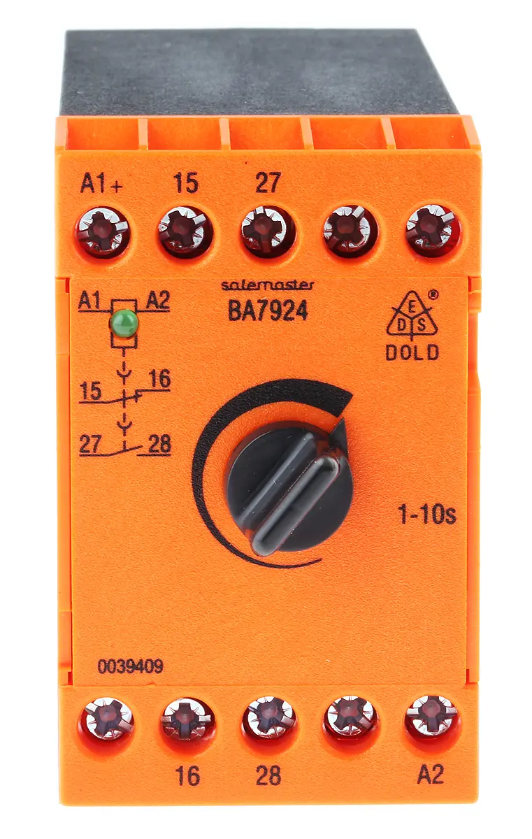 Produktfoto 1 von Dold BA 7924 Sicherheitsrelais, 24V dc, 2 Sicherheitskontakte Zeitverzögert, 3 ISO 13849-1 3 SIL IEC 61508