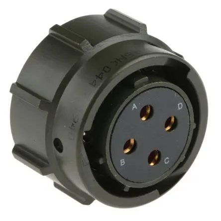 Produktfoto 1 von Amphenol Limited, 62 GB Vergoldetes Kupfer MIL-Spec Rundsteckverbinder Gerade, 4-polig, 700V, Kabel, Gehäuse 14 Stecker,