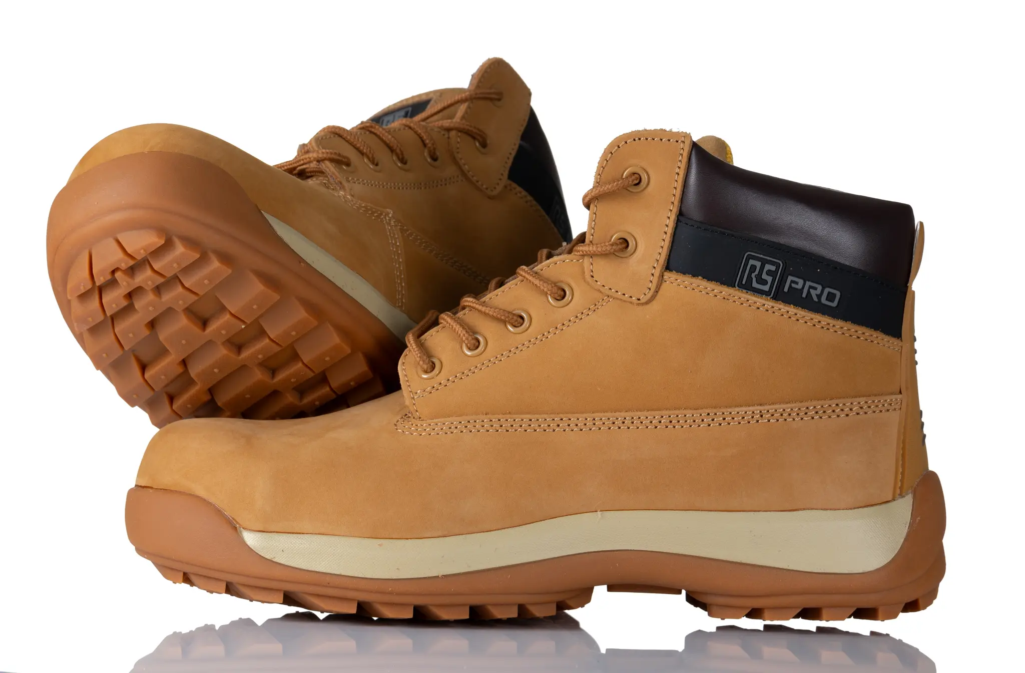 Produktfoto 1 von RS PRO RS35 EN20345 Ja, Herren, Knöchel-Sicherheitsstiefel Beige mit Fiberglas-Schutzkappe, Größe 43 9
