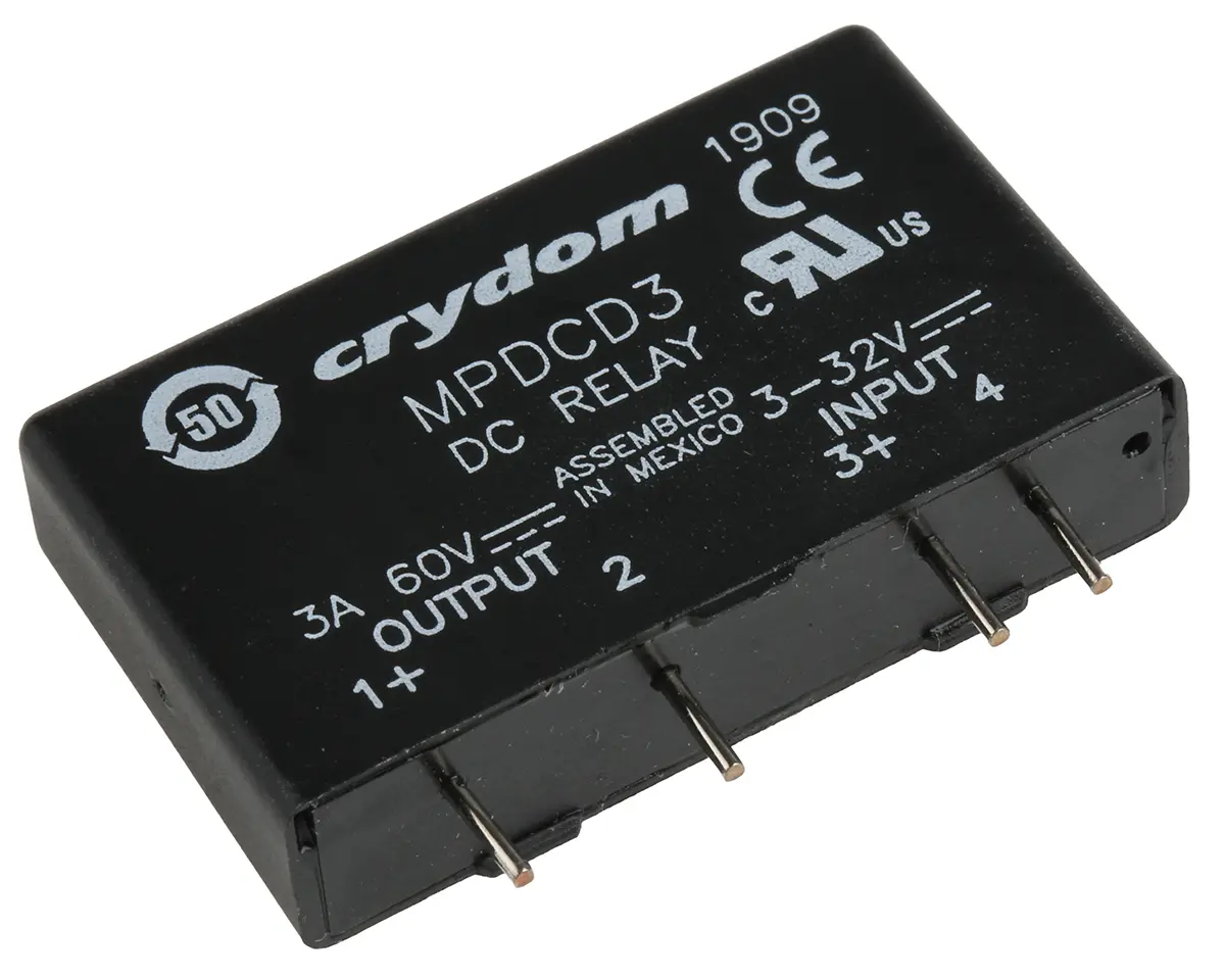 Produktfoto 1 von Sensata Crydom DRA1 THT Halbleiterrelais mit Nulldurchgang 60 V dc / 3 A