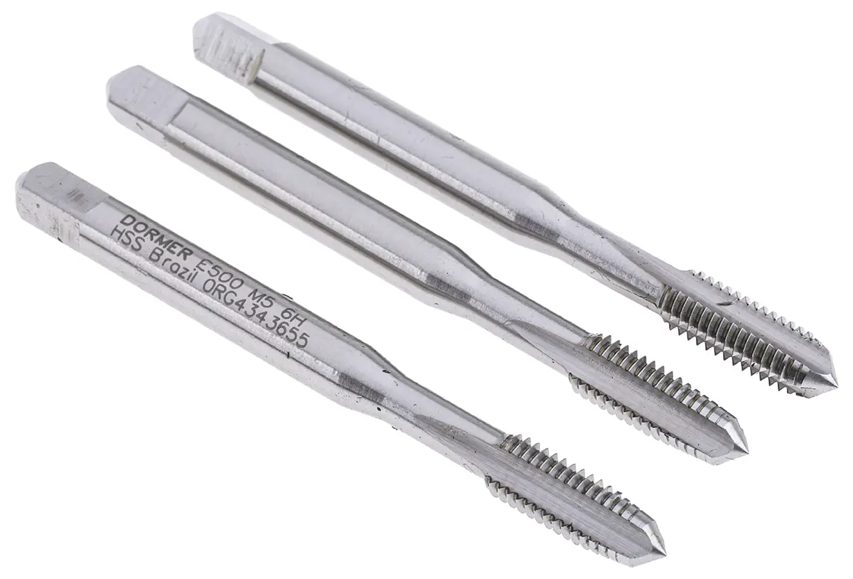 Produktfoto 1 von Dormer Gewindebohrer Satz HSS Maschinen Gerade Nut, Rechtsgewinde, 3-teilig M5