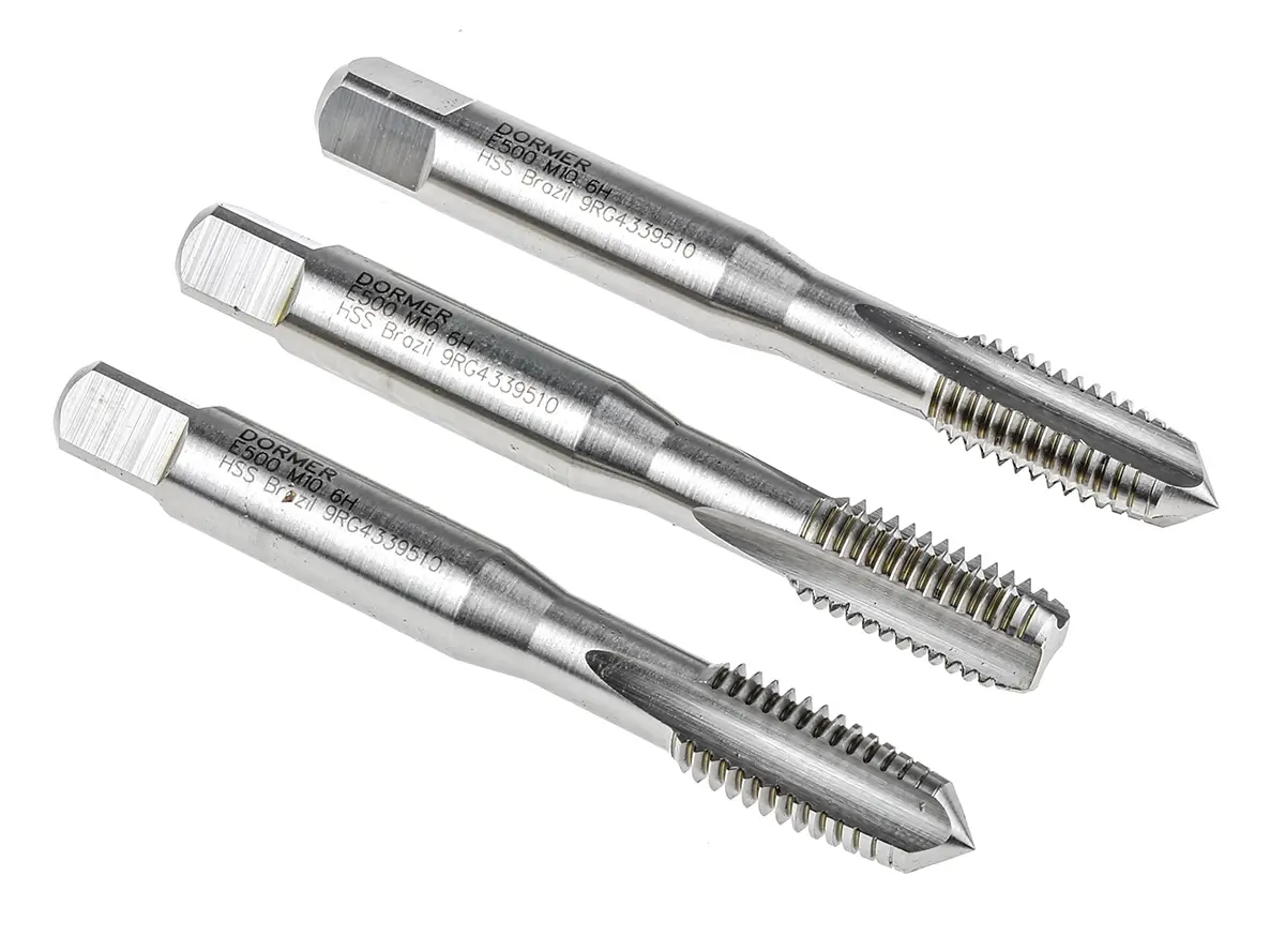 Produktfoto 1 von Dormer Gewindebohrer Satz HSS Maschinen Gerade Nut, 3-teilig M10