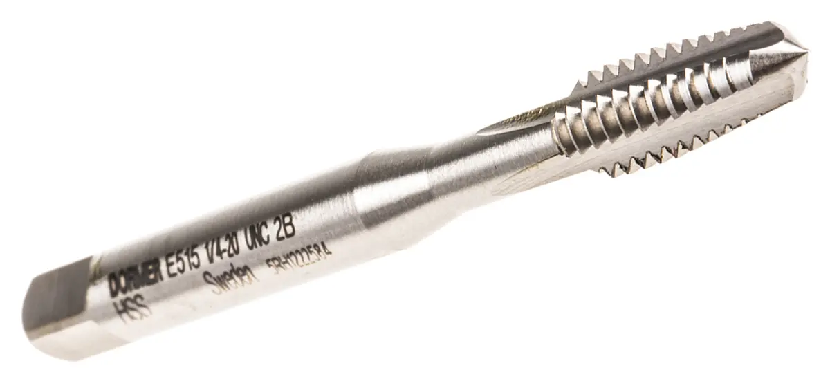 Produktfoto 1 von Dormer Gewindebohrer Satz HSS Hand, UNC Gerade Nut, Rechtsgewinde, 3-teilig 1/4 UNC