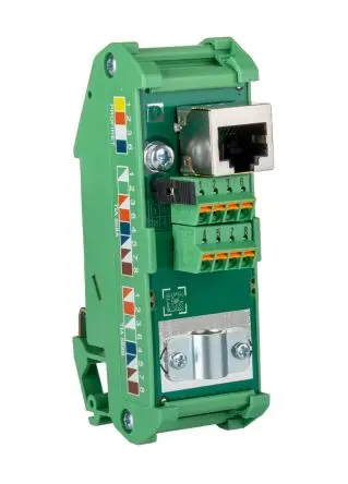 Produktfoto 1 von Phoenix Contact FL-PP-RJ45-SCC Serie Patchfeld Cat5e 1 Anschl. RJ45 Abgeschirmt, 90 mm, Grün