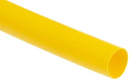 Produktfoto 1 von RS PRO Wärmeschrumpfschlauch, Polyolefin Gelb, Ø 9.5 mm Schrumpfrate 3:1, Länge 1.2m