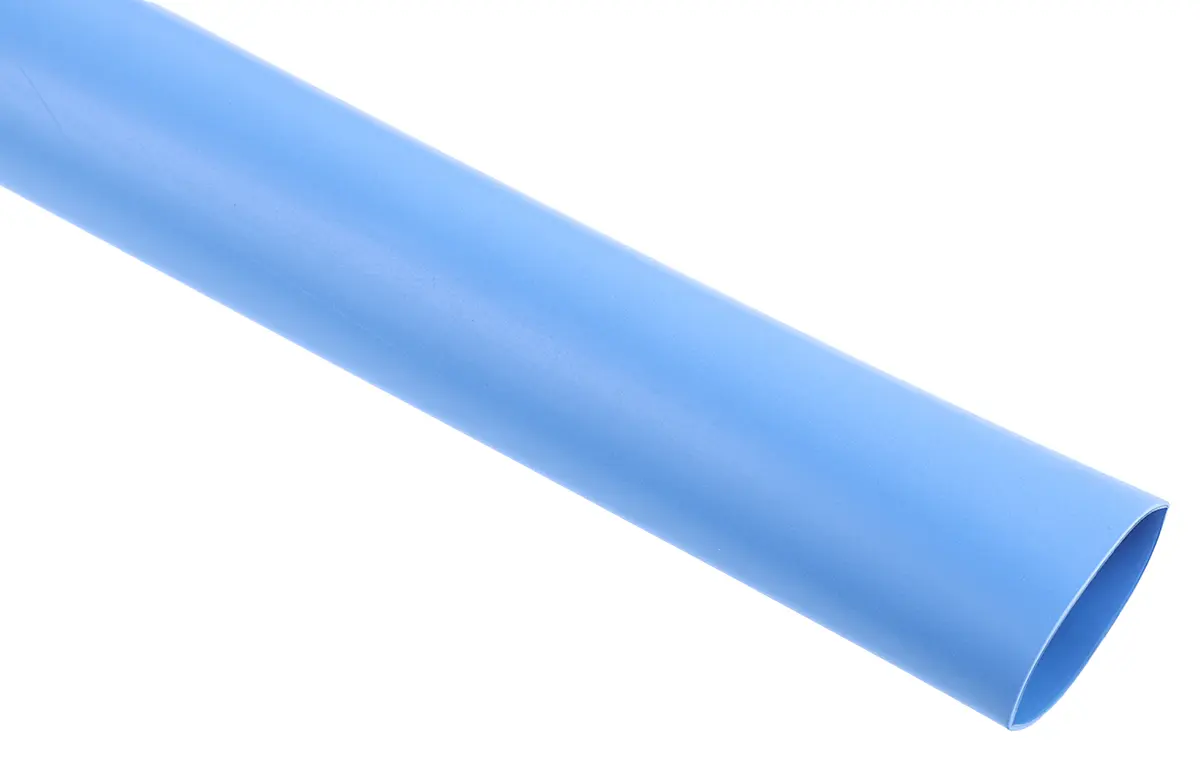 Produktfoto 1 von RS PRO Wärmeschrumpfschlauch, Polyolefin Blau, Ø 19 mm Schrumpfrate 3:1, Länge 1.2m
