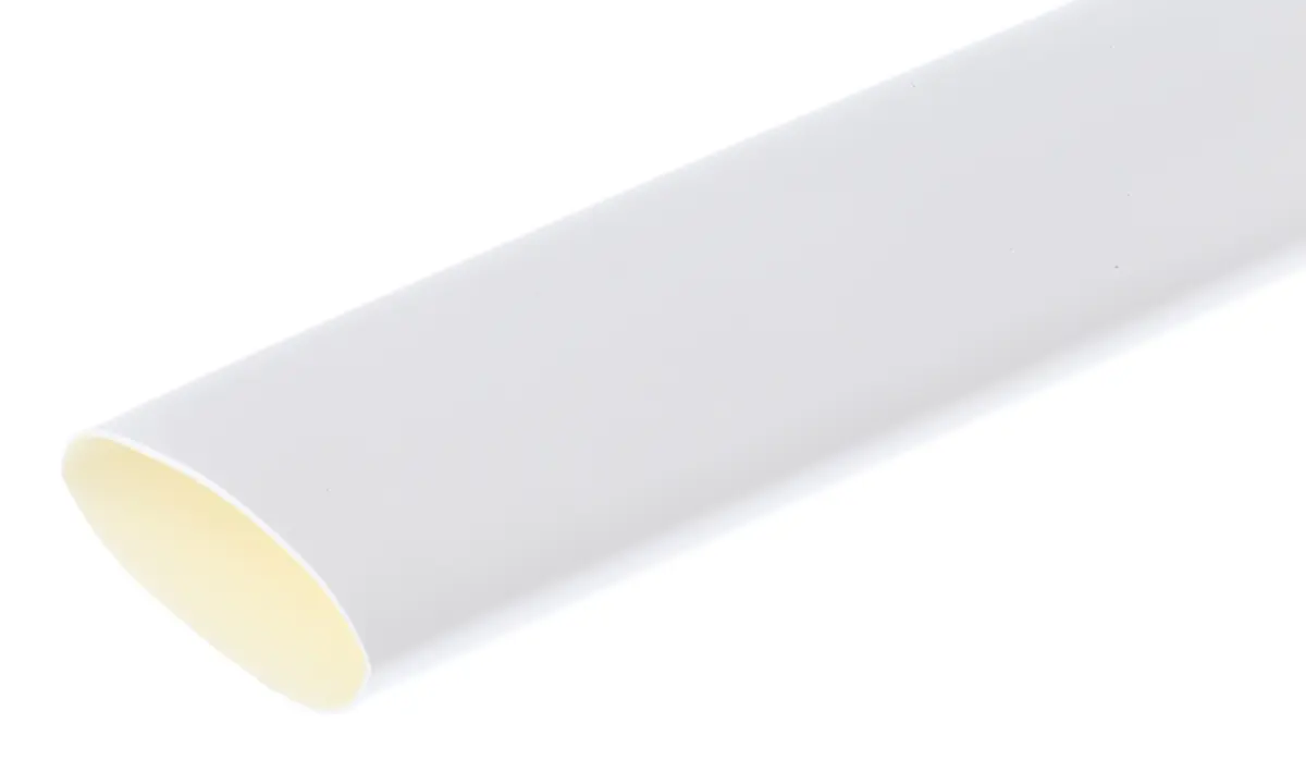 Produktfoto 1 von RS PRO Wärmeschrumpfschlauch, Polyolefin Weiß, Ø 19 mm Schrumpfrate 3:1, Länge 1.2m