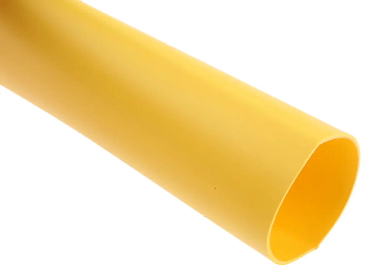 Produktfoto 1 von RS PRO Wärmeschrumpfschlauch, Polyolefin Gelb, Ø 24 mm Schrumpfrate 3:1, Länge 1.2m