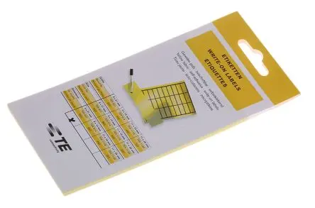 Idento Klebend Etikettenblatt Selbstverschweißend, Gelb 640 pro Paket Stück, L. 8 mm B. 21mm