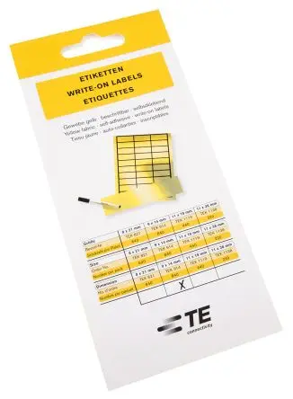 Idento Klebend Etikettenblatt Selbstverschweißend, Gelb 840 pro Paket Stück, L. 9 mm B. 14mm