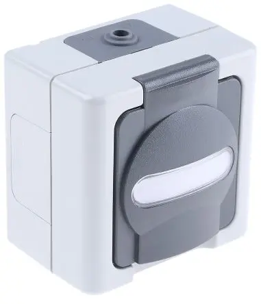 Produktfoto 1 von Kopp Steckdose Geschaltet Auslasssteckdose SEBS-Polymer, SEBS Grau / 16A