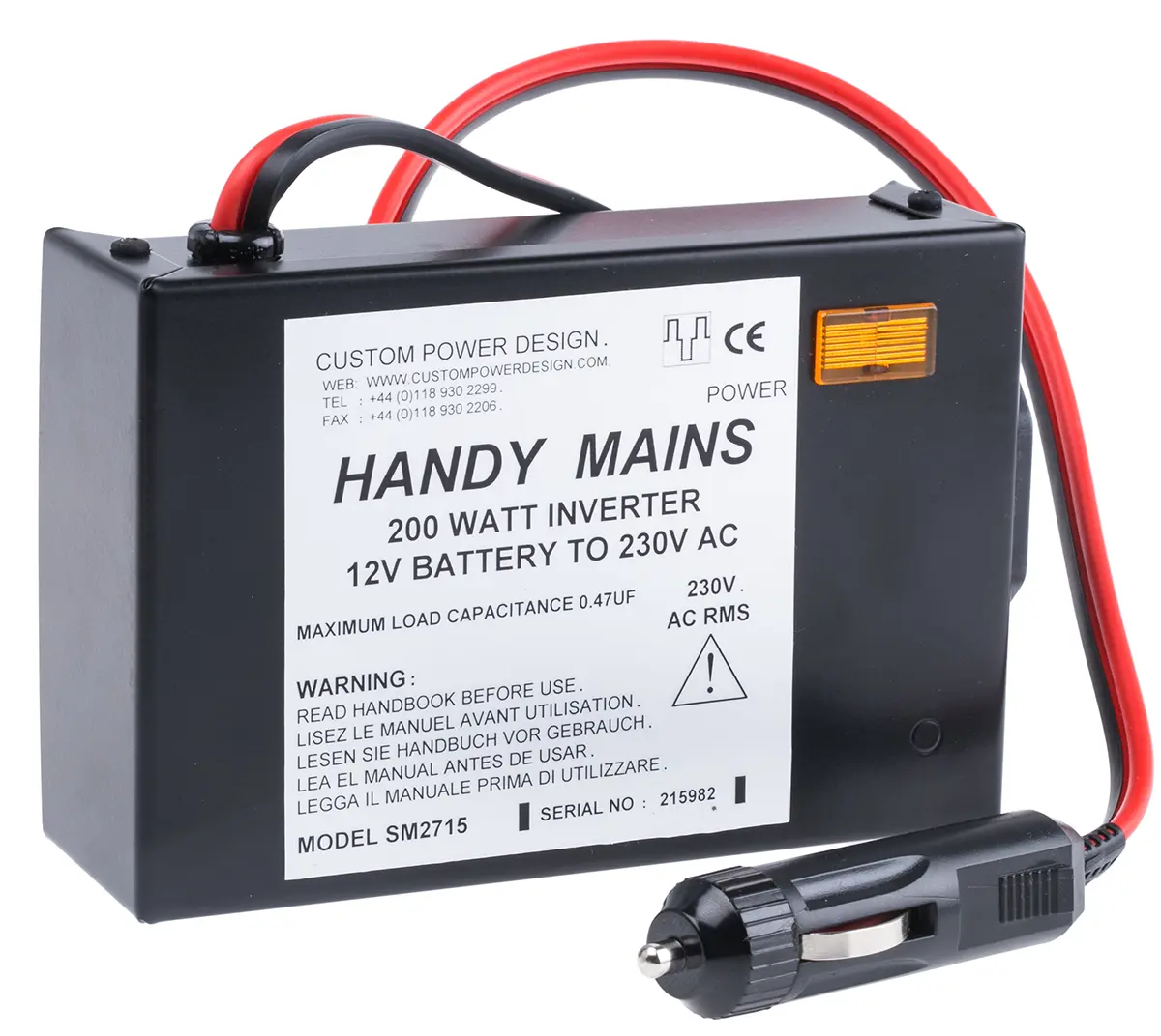 Produktfoto 1 von Custom Power Design Spannungswandler, 11/15 V dc / 230 V ac 200W
