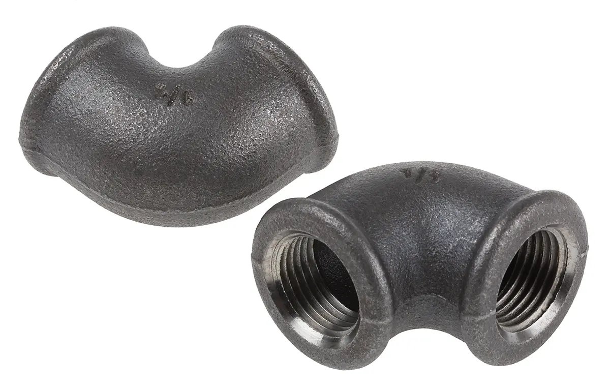 Produktfoto 1 von Georg Fischer Temperguss Winkelstück Temperguss Fitting 90° Schwarz Buchse G 12.7 mm Buchse BSPP 12.7 mm