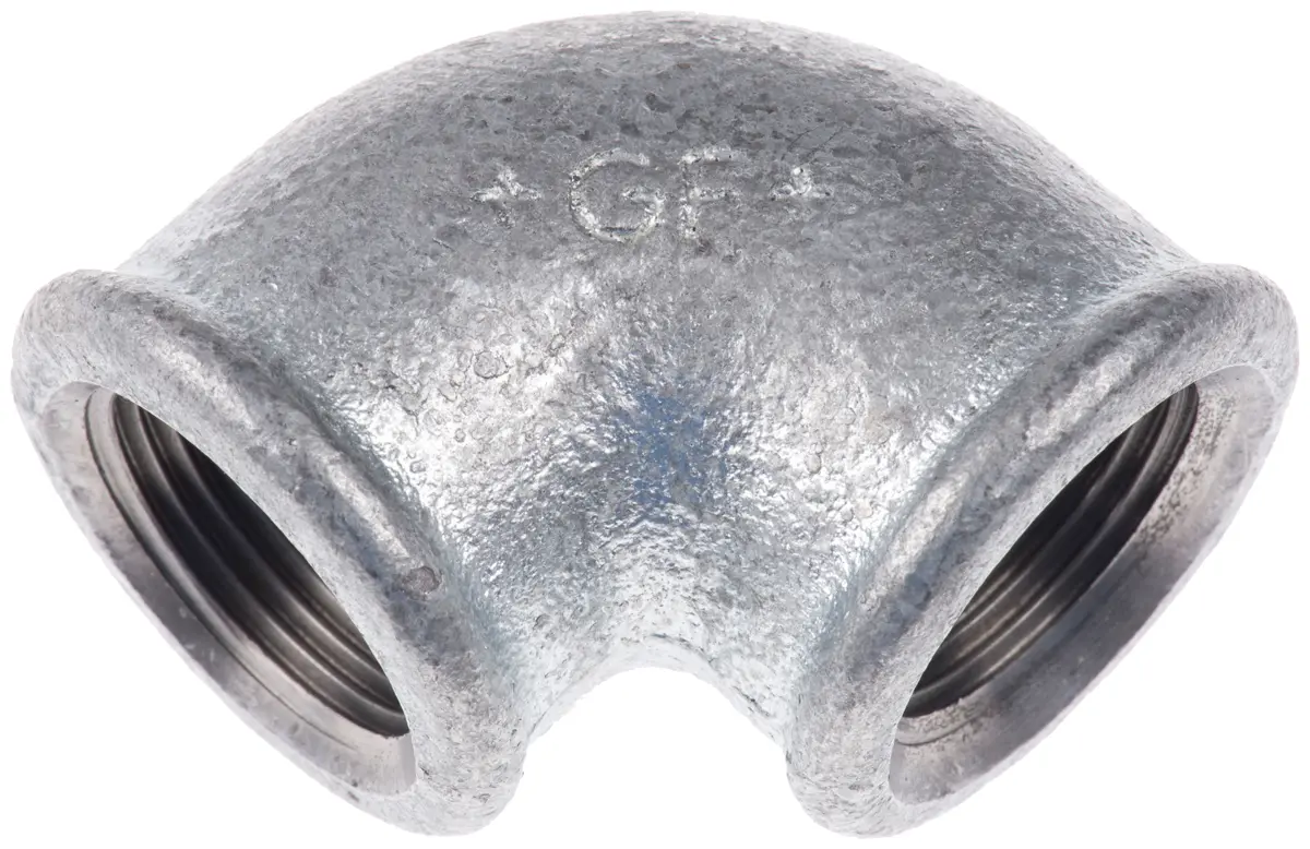 Produktfoto 1 von Georg Fischer Temperguss Winkelstück Temperguss Fitting 90° Galvanisiert Buchse G 19.05 mm Buchse BSPP 19.05 mm