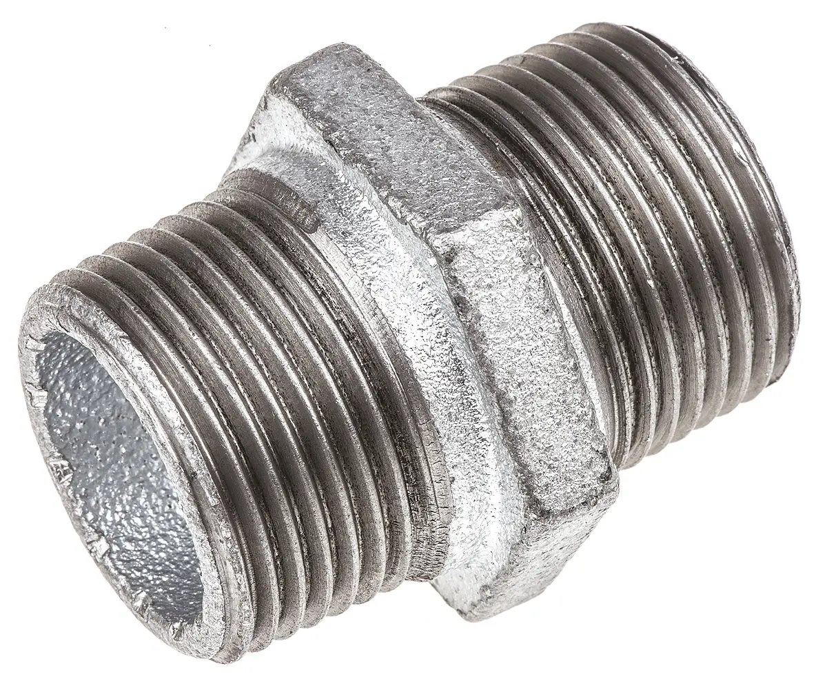 Produktfoto 1 von Georg Fischer Temperguss Nippel Temperguss Fitting Galvanisiert Stecker BSPT 25.4 mm Stecker Britische Norm für