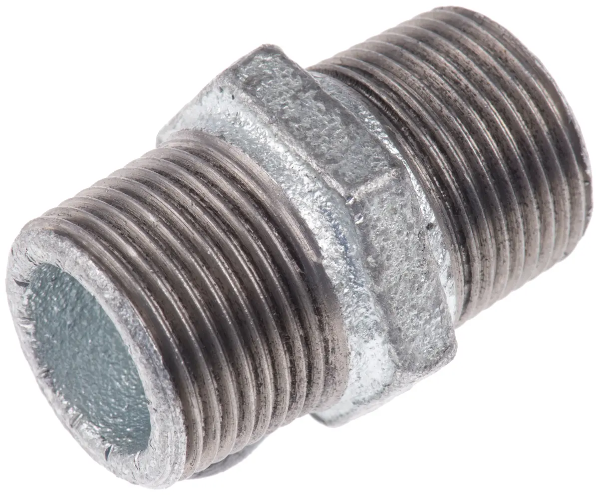 Produktfoto 1 von Georg Fischer Temperguss Nippel Temperguss Fitting Galvanisiert Stecker BSPT 19.05 mm Stecker Britische Norm für