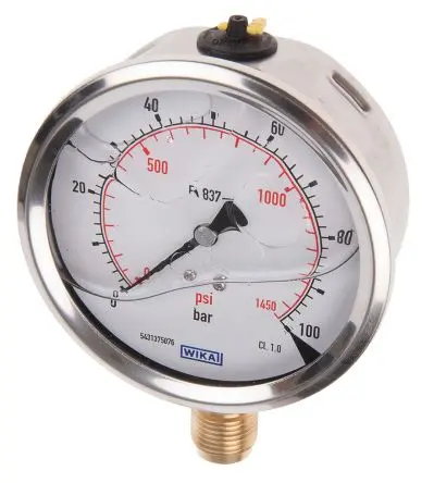 Produktfoto 1 von WIKA 213.53 Manometer 0 bar → 100 bar Edelstahl Gehäuse