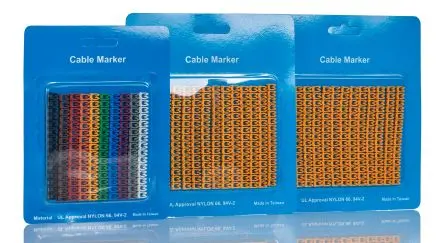 Produktfoto 1 von RS PRO Clip on Cable Markers Kabelmarkierung Klemmbefestigung, Beschriftung: 8, 1, 0, 4, 5, 6, 7, 2, 9, 3, Gelb, Ø 3 mm