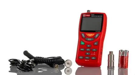 Produktfoto 1 von RS PRO 3101, 1-Achsen, Verdrängung, Beschleunigung, Geschwindigkeit LCD Schwingungsmessgerät 0.02 m/s²