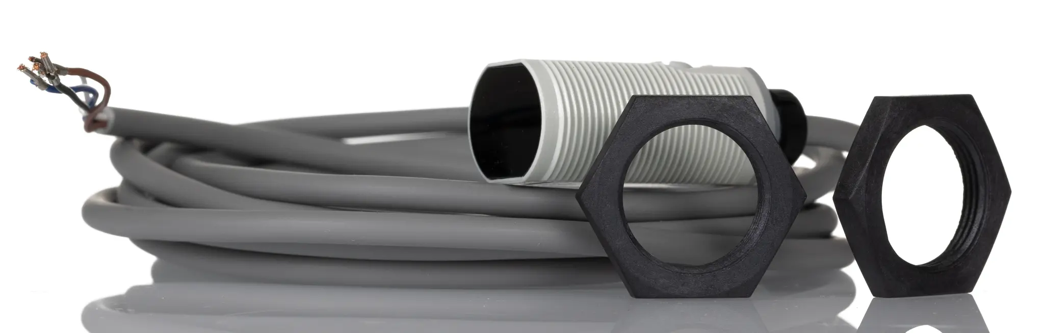 Produktfoto 1 von RS PRO zylindrisch Optischer Sensor, Diffus, Bereich 0,4 m, NPN NONC Ausgang, Anschlusskabel, Hell-/dunkelschaltend