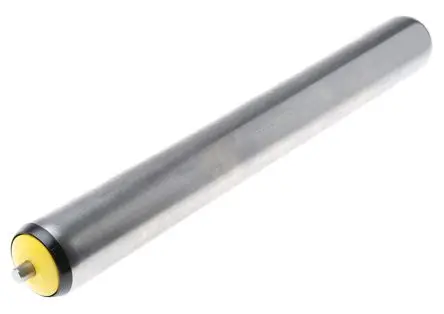 Produktfoto 1 von Interroll Edelstahl, Rund Transportrolle Ø 50 mm x 400 mm, Federbelastet Spindel 10 mm 840 N, Edelstahl 430mm