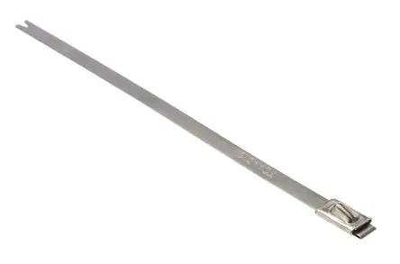 Produktfoto 1 von HellermannTyton MBT5S Edelstahl 316 Kabelbinder Mit Kugelverschluss metallik 4,6 mm x 127mm, 100 Stück