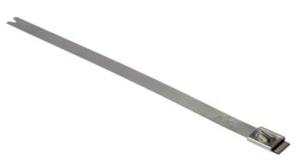 Produktfoto 1 von HellermannTyton MBT8H Edelstahl 316 Kabelbinder Kugelverschluss Metallisch 7.9mm x 201 mm