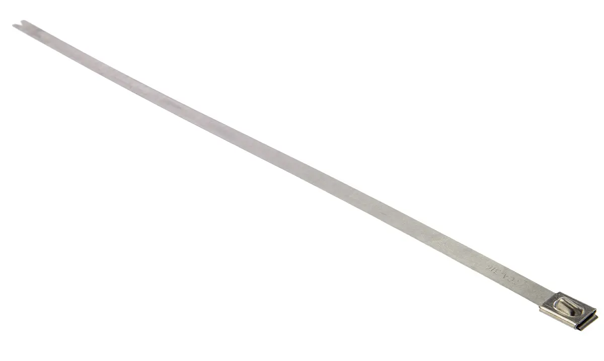 Produktfoto 1 von HellermannTyton MBT14H Edelstahl 316 Kabelbinder Kugelverschluss Metallisch 7.9 mm x 362 mm