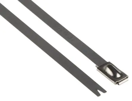 Produktfoto 1 von HellermannTyton MBT14S Edelstahl 316 Kabelbinder Mit Kugelverschluss metallik 4,6 mm x 362mm, 100 Stück