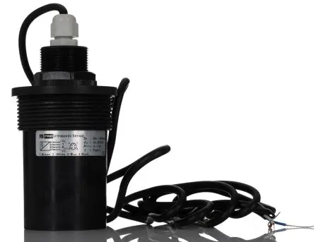 RS PRO PVDF Ultraschall Füllstandssensor mit 2 m Kabel Mit Gewinde-Montage Polyvinylidenfluorid -25 °C / 75 °C