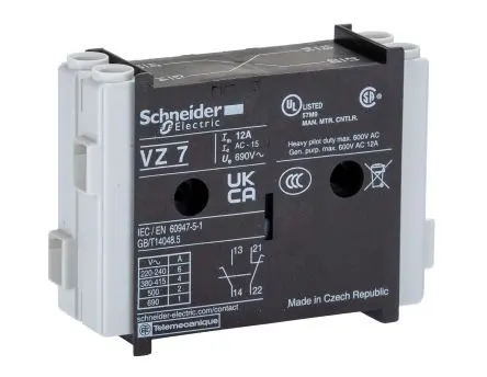 Produktfoto 1 von Schneider Electric TeSys Hilfskontakt 2-polig, 1 Schließer/1 Öffner mit Schraubanschlussklemme Anschluss 12 A, 690V