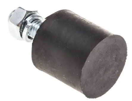Produktfoto 1 von FIBET Fibet Naturgummi, Verzinkter Stahl (Endstücke) Zylindrisch Gummipuffer, Außengewinde-Puffer M6 x 18 mm 29.6 daN, Ø