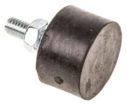 Produktfoto 1 von FIBET Fibet Naturgummi Zylindrisch Gummipuffer, Außengewinde-Puffer M6 x 18 mm 79.2 kg, Ø 25 mm x 15 mm, 60 IRHD / bis
