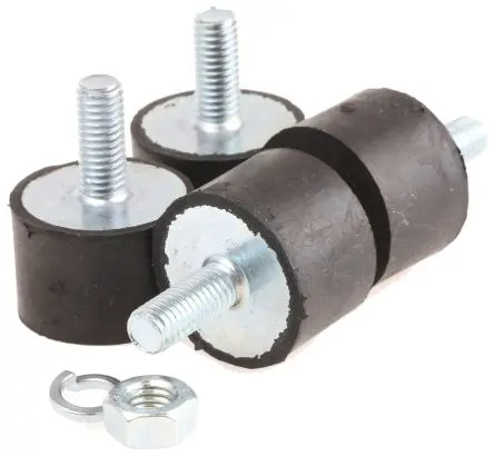 Produktfoto 1 von FIBET Fibet Naturgummi Zylindrisch Gummipuffer, Außengewinde-Puffer M8 x 20 mm 90.8 daN, Ø 30 mm x 20 mm, 60 IRHD / bis