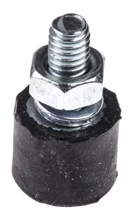 Produktfoto 1 von FIBET Fibet Naturgummi Zylindrisch Gummipuffer, Außengewinde-Puffer M4 x 10 mm 5.8 kg, Ø 10 mm x 8 mm, 45 IRHD / bis 3.6