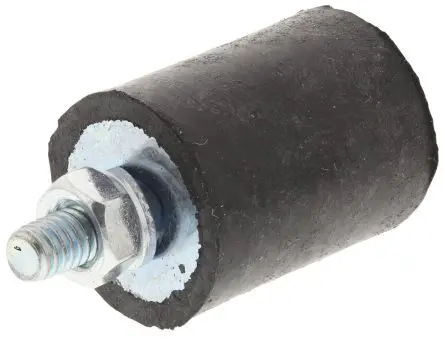 Produktfoto 1 von FIBET Fibet Nitrilkautschuk (NBR), Stahl zinkplattiert Zylindrisch Gummipuffer, Außengewinde-Puffer M4 x 10 mm 18 daN, Ø