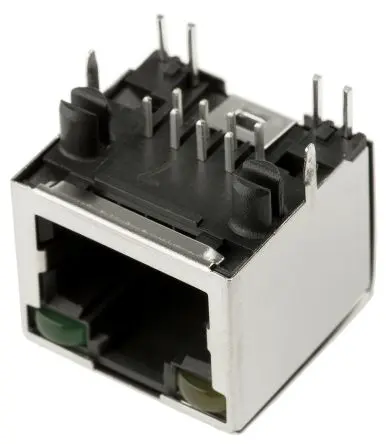 Produktfoto 1 von Amphenol Communications Solutions RJHS Cat5e RJ45-Steckverbinder, 1-Port 8-polig Kupfer, verzinnt gewinkelt