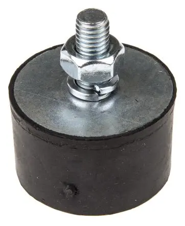 Produktfoto 1 von FIBET Fibet Naturgummi Zylindrisch Gummipuffer, Außengewinde-Puffer M10 x 25 mm 291 daN, Ø 50 mm x 30 mm, 60 IRHD / bis