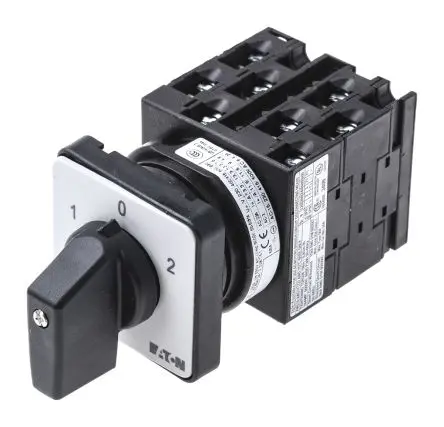 Produktfoto 1 von Eaton T0 Nockenschalter 20 A, 1, 3-phasig, 3-Stufen Handkipphebel Schraube, 60 °-Wurfwinkel