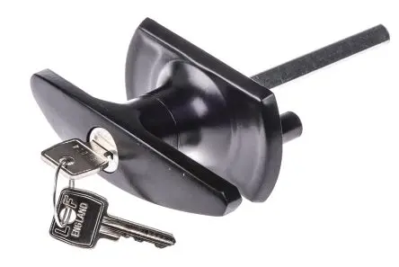 Produktfoto 1 von Euro-Locks a Lowe & Fletcher group Company Schwarz Sperrgriff, T-Griff, Zinkdruckguss, Oberfläche Matt, 101 mm
