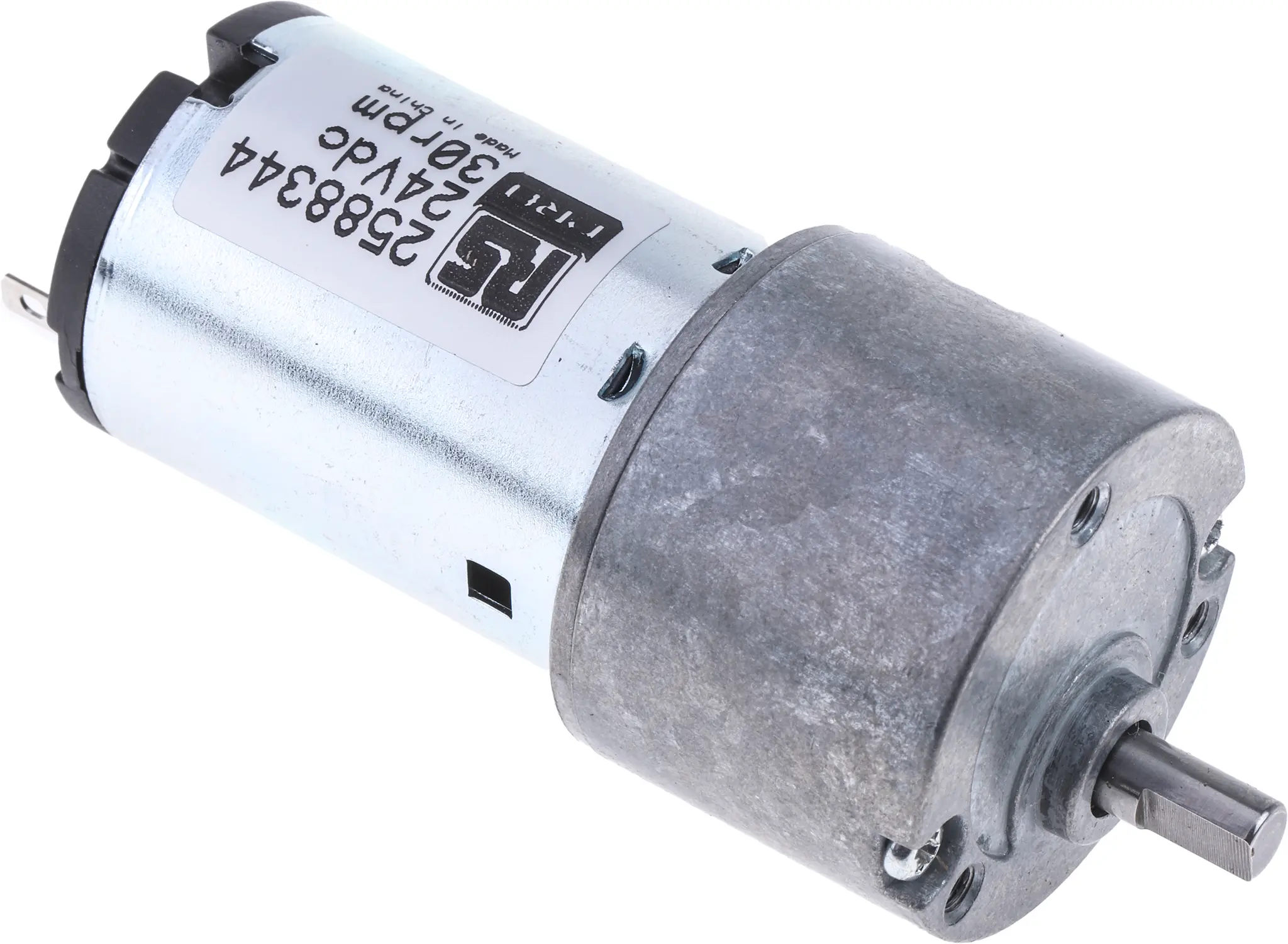Produktfoto 1 von RS PRO M. Getriebe DC-Getriebemotor bis 30 Ncm 125:1, 24 V / 22 kW, 30 rpm, Wellen-Ø 56 mm, 27.7 mm x 62.3 mm x 9.5 mm