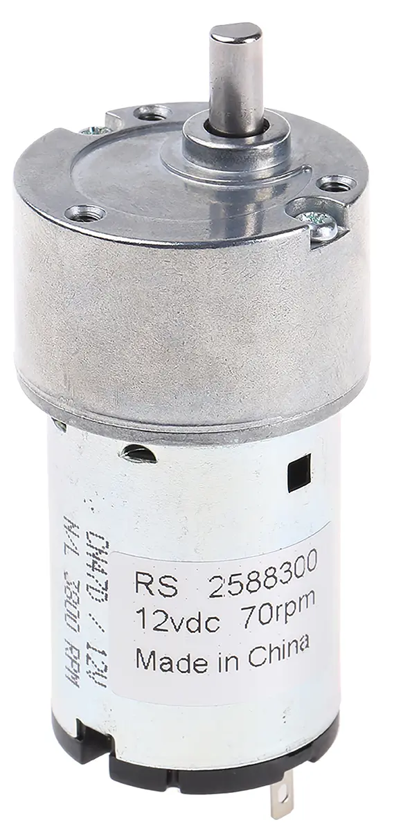 Produktfoto 1 von RS PRO IG33 M. Getriebe DC-Getriebemotor bis 20 Ncm 50:1, 12 V, 70 rpm, Wellen-Ø 5 mm, 27.7 mm x 57.8 mm x 9.5 mm