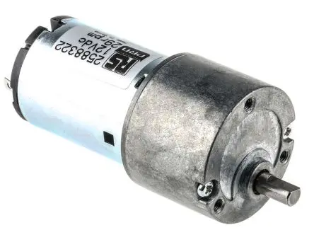 Produktfoto 1 von RS PRO Getriebemotor bis 30 Ncm, 12 V dc, , Wellen-Ø 5mm, 27.7mm x 62.3mm