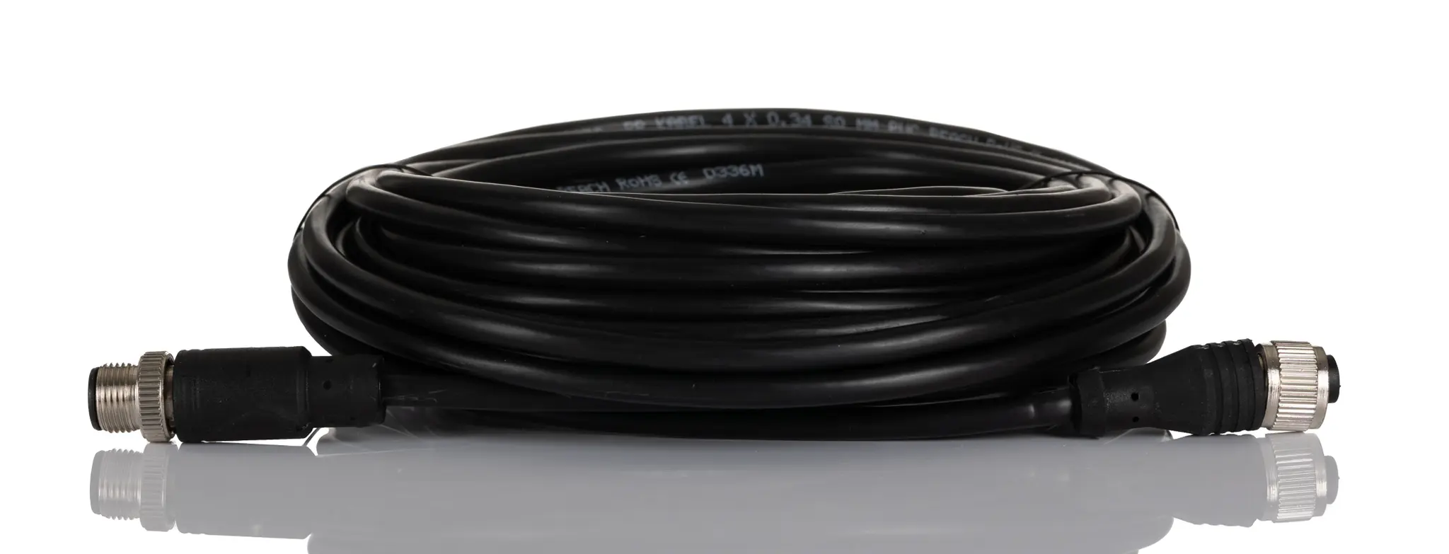 Produktfoto 1 von RS PRO CDF12S, 4-polig Sensor-Betätigungselementkabel, Gerade Buchse 4 / Gerade Stecker, Länge 10 m