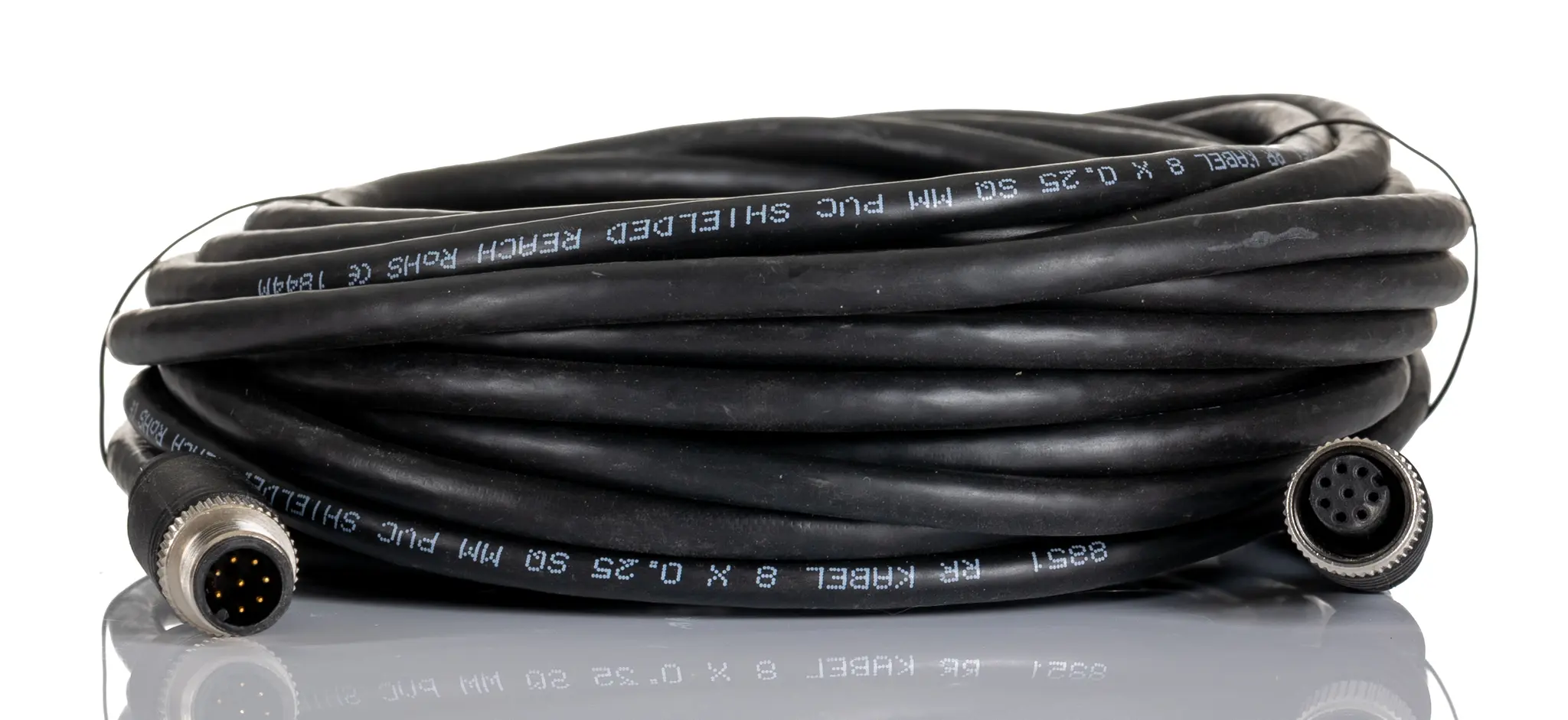 Produktfoto 1 von RS PRO CDF12S, 8-polig Sensor-Betätigungselementkabel, Gerade Buchse 8 / Gerade Stecker, Länge 10 m