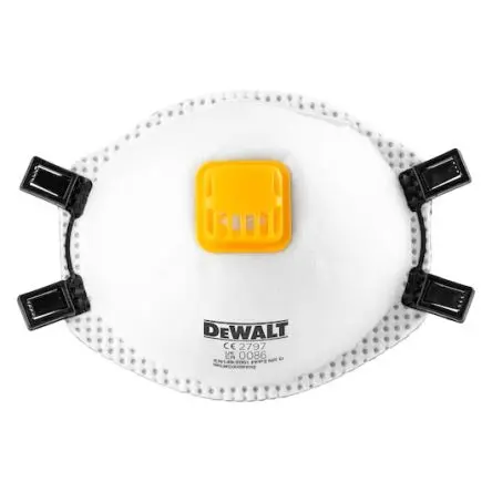 DeWALT DXIRFFP2 Staubschutzmaske mit Ventil FFP2 CE Weiß Eingegossen