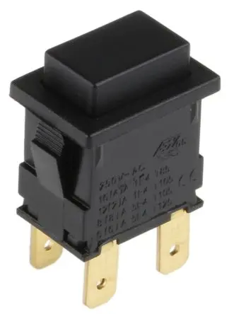 Produktfoto 1 von Arcolectric (Bulgin) Ltd 8300 Druckschalter Tastend Panel Ø 12.9 x 19.1 mm, 2-poliger Umschalter / 16A 250 V ac